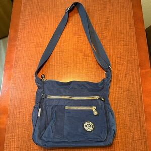 Navy Blue Nylon College Girl Crossbody Bag